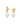Billedet viser et par Gabrielle øreringe i guld. De er elegante og har et moderne design med en glat overflade, der reflekterer lyset smukt.