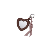 Heart Lommespejl Nøglering Brown